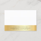 Custom Elegant Goud Wit Eenvoudige Sjabloon Modern Visitekaartje (Achterkant)