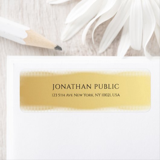 Custom Elegant Goud Wit Sjabloon Retouradres Etiket (Insitu)