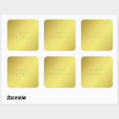Custom Elegant Gouden Gele Gelukkige Verjaardagswe Vierkante Sticker (Vel)