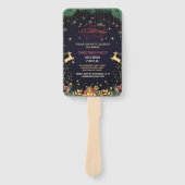 Custom Elegant Gouden Rendier Vakantieseizoen Handwaaier (Voorkant)