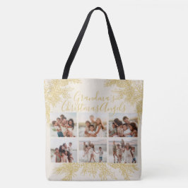 Custom Elegant Grandma's Christmas Photo Collage Tote Bag