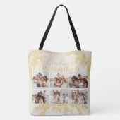 Custom Elegant Grandma's Christmas Photo Collage Tote Bag (Achterkant)
