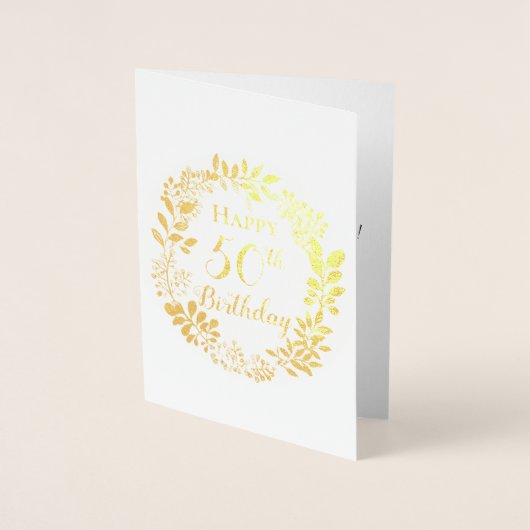 Custom Elegant Happy Birthday Echt Goud Folie Kaarten (Voorkant)