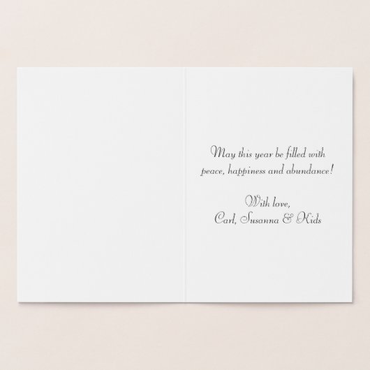 Custom Elegant Happy Birthday Echt Goud Folie Kaarten (Binnen)