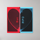 Custom Elegant Heet en Koud Rood Blauw Gehalveerd  Canvas Afdruk (Voorkant)