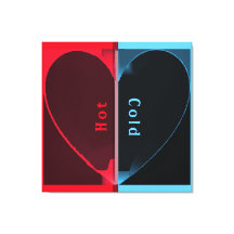 Custom Elegant Heet en Koud Rood Blauw Gehalveerd