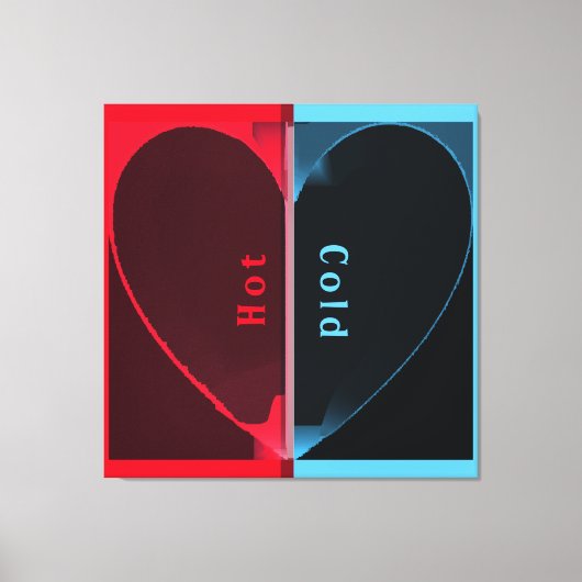 Custom Elegant Heet en Koud Rood Blauw Gehalveerd  Canvas Afdruk (Voorkant)