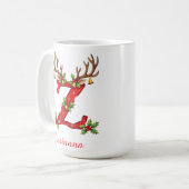 Custom elegant initial Z merry Christmas  Koffiemok (Voorkant links)