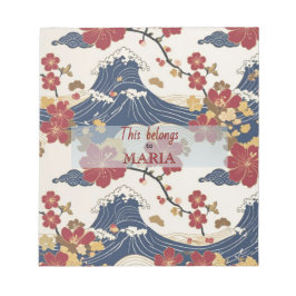 Custom Elegant Japanese Kimono Pattern Notitieblok
