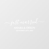 Custom Elegant Just Married Car Wedding Banner  Raamsticker (Vel)