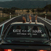 Custom Elegant Just Married Car Wedding Banner Raamsticker