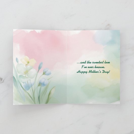 Custom Elegant Kleurrijke Bloemen Moederdag Kaart (Binnen)