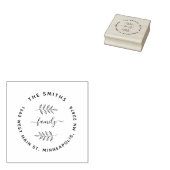 Custom Elegant Leaves Custom Family Return Address Rubberstempel (Gestempeld)