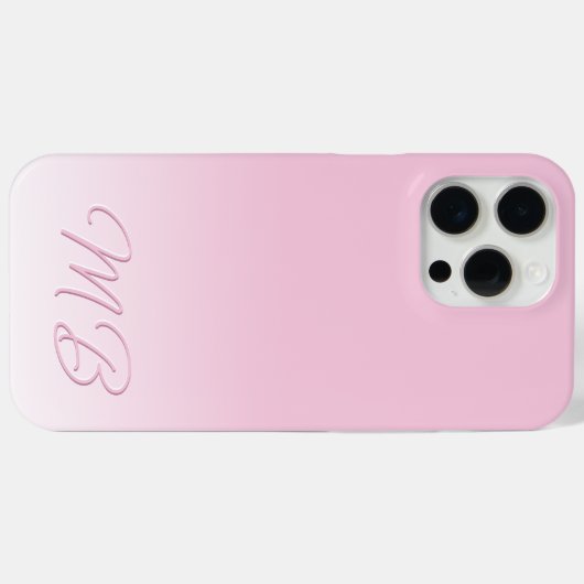 Custom Elegant Licht Katoen Snoep Roze Monogram Case-Mate iPhone Case (Achterkant (horizontaal))