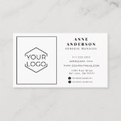 Custom Elegant Logo Professional Wit Visitekaartje (Voorkant)