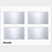 Custom Elegant Look Faux Silver Blank Sjabloon Rechthoekige Sticker (Vel)
