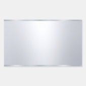 Custom Elegant Look Faux Silver Blank Sjabloon Rechthoekige Sticker (Voorkant)