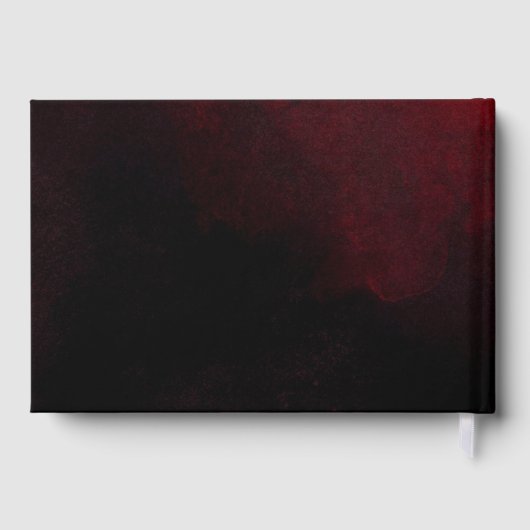 Custom Elegant Luxe Goud Rood Zwart Bruiloft Gastenboek (Achterkant)