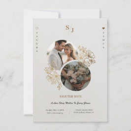 Custom Elegant Luxurious Wedding Save The Date Kaart