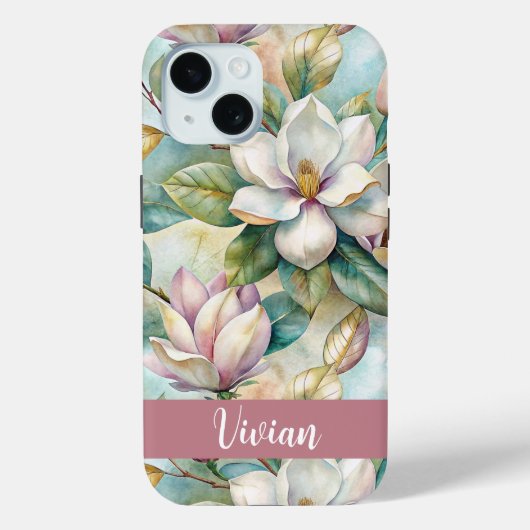 Custom Elegant Magnolias Case-Mate iPhone Case (Achterkant)