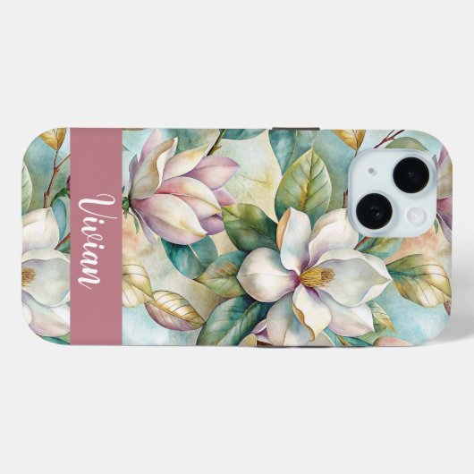 Custom Elegant Magnolias Case-Mate iPhone Case (Achterkant (horizontaal))