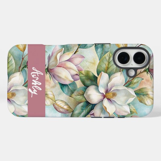Custom Elegant Magnolias Case-Mate iPhone Case (Achterkant (horizontaal))