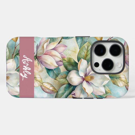 Custom Elegant Magnolias Case-Mate iPhone Case (Achterkant (horizontaal))