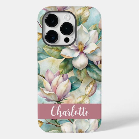 Custom Elegant Magnolias Case-Mate iPhone Case (Achterkant)