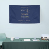 Custom Elegant Marine bruiloft receptie Welkom Spandoek (Beurs)