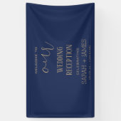 Custom Elegant Marine bruiloft receptie Welkom Spandoek (Verticaal)