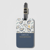 Custom Elegant Marine Oysters Bagagelabel (Voorkant (verticaal))