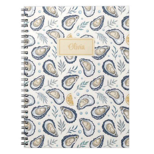 Custom Elegant Marine Oysters Notitieboek (Voorkant)
