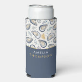 Custom Elegant Marine Oysters Seltzer Blikjeskoeler (Seltzer Voorkant)