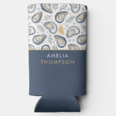 Custom Elegant Marine Oysters Seltzer Blikjeskoeler (Achterkant)