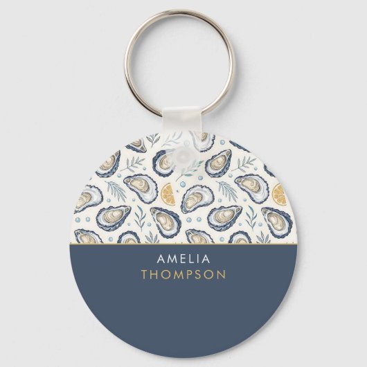 Custom Elegant Marine Oysters Sleutelhanger (Voorkant)
