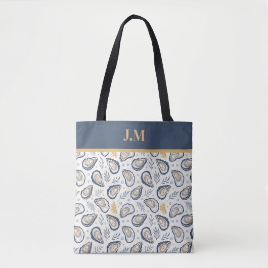 Custom Elegant Marine Oysters Tote Bag (Voorkant)