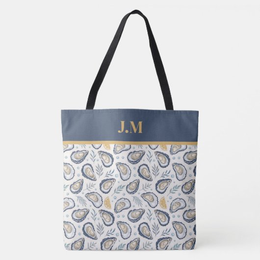 Custom Elegant Marine Oysters Tote Bag (Voorkant)