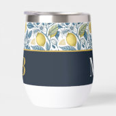 Custom Elegant Mediterranean Lemon Botanical Navy (Rechts)
