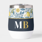 Custom Elegant Mediterranean Lemon Botanical Navy (Voorkant)