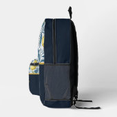 Custom Elegant Mediterranean Lemon Botanical Navy Bedrukte Rugzak (Rechts)