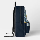 Custom Elegant Mediterranean Lemon Botanical Navy Bedrukte Rugzak (Links)