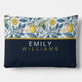 Custom Elegant Mediterranean Lemon Botanical Navy Etui (Voorkant)