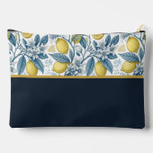 Custom Elegant Mediterranean Lemon Botanical Navy Etui (Achterkant)