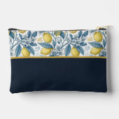 Custom Elegant Mediterranean Lemon Botanical Navy Etui (Achterkant)