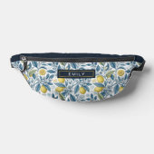 Custom Elegant Mediterranean Lemon Botanical Navy Heuptasje (Liggend)
