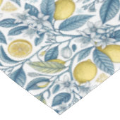 Custom Elegant Mediterranean Lemon Botanical Navy Tafelkleed (Gekanteld)
