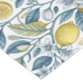 Custom Elegant Mediterranean Lemon Botanical Navy Tafelkleed (Gekanteld)