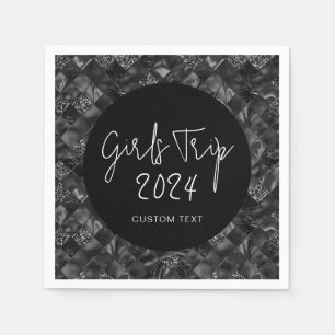 Custom Elegant Meisjes Trip Faux Glitter Folie Servet