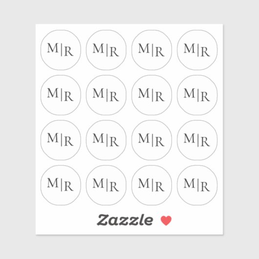 Custom Elegant | Minimal Business Initial Design  Sticker (Vel)