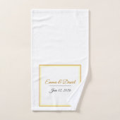 Custom Elegant Minimalist Wedding Names & Date  Bad Handdoek (Handdoek)